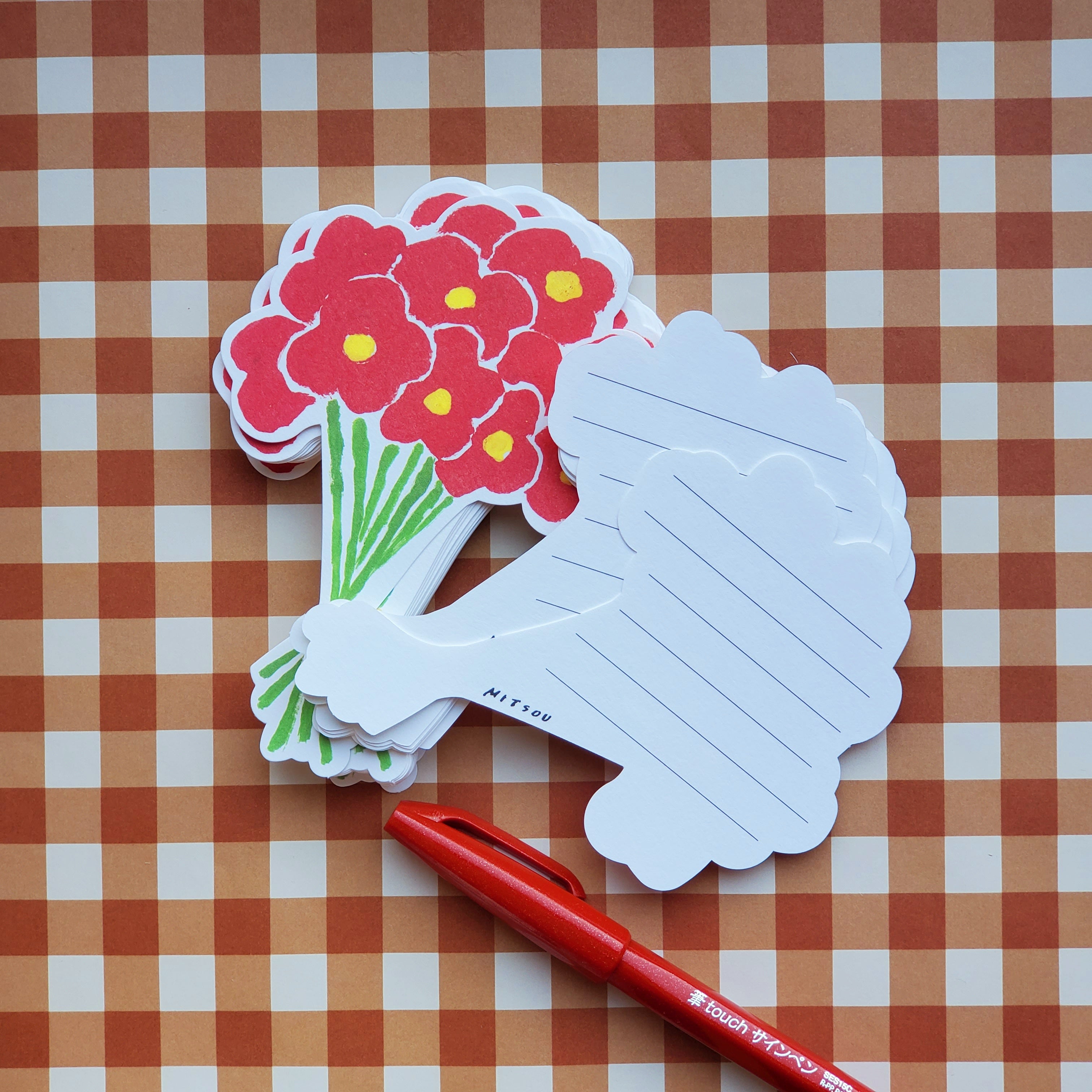 Cutout Cards / Red Bouquet