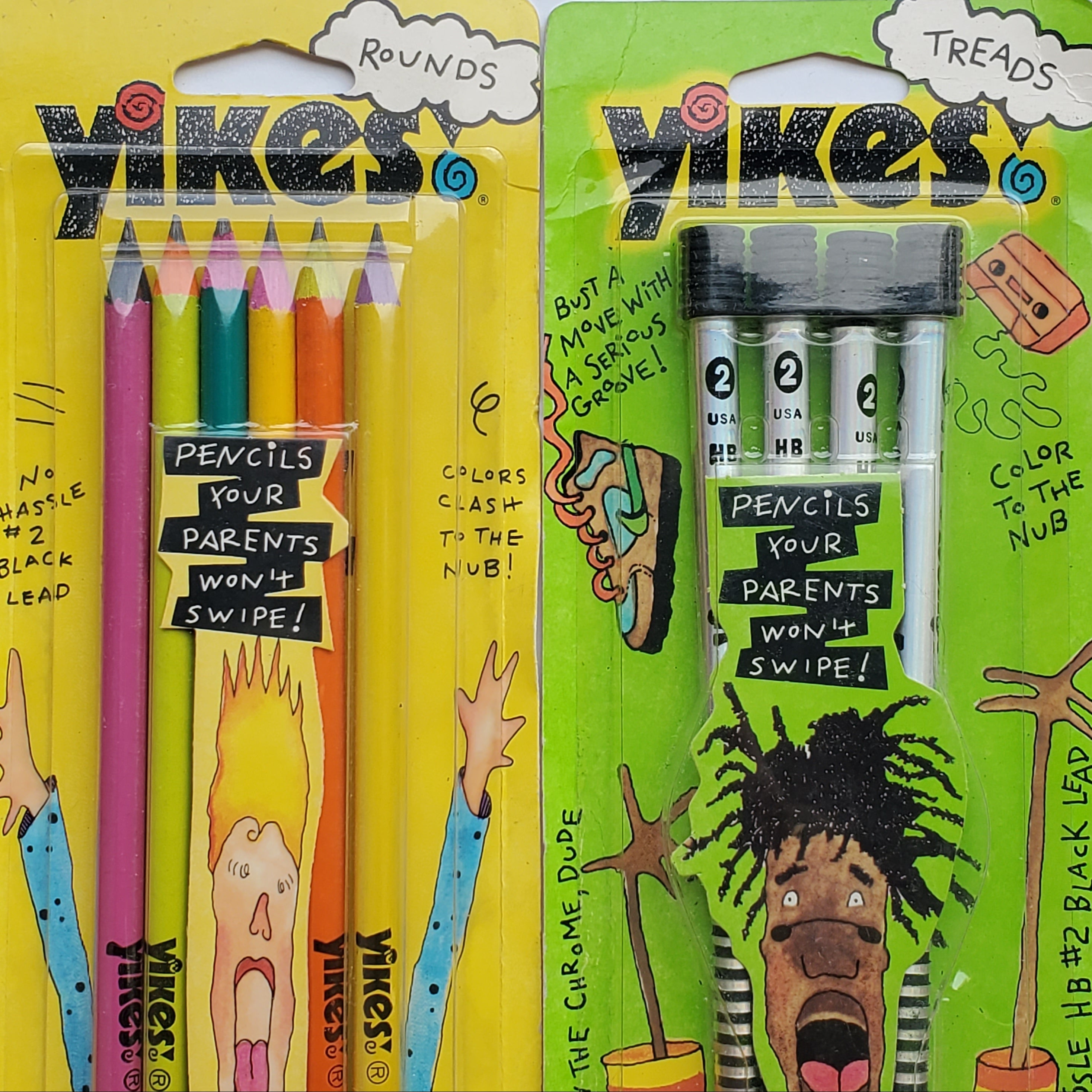 Vintage Yikes Pencil Set / Treads