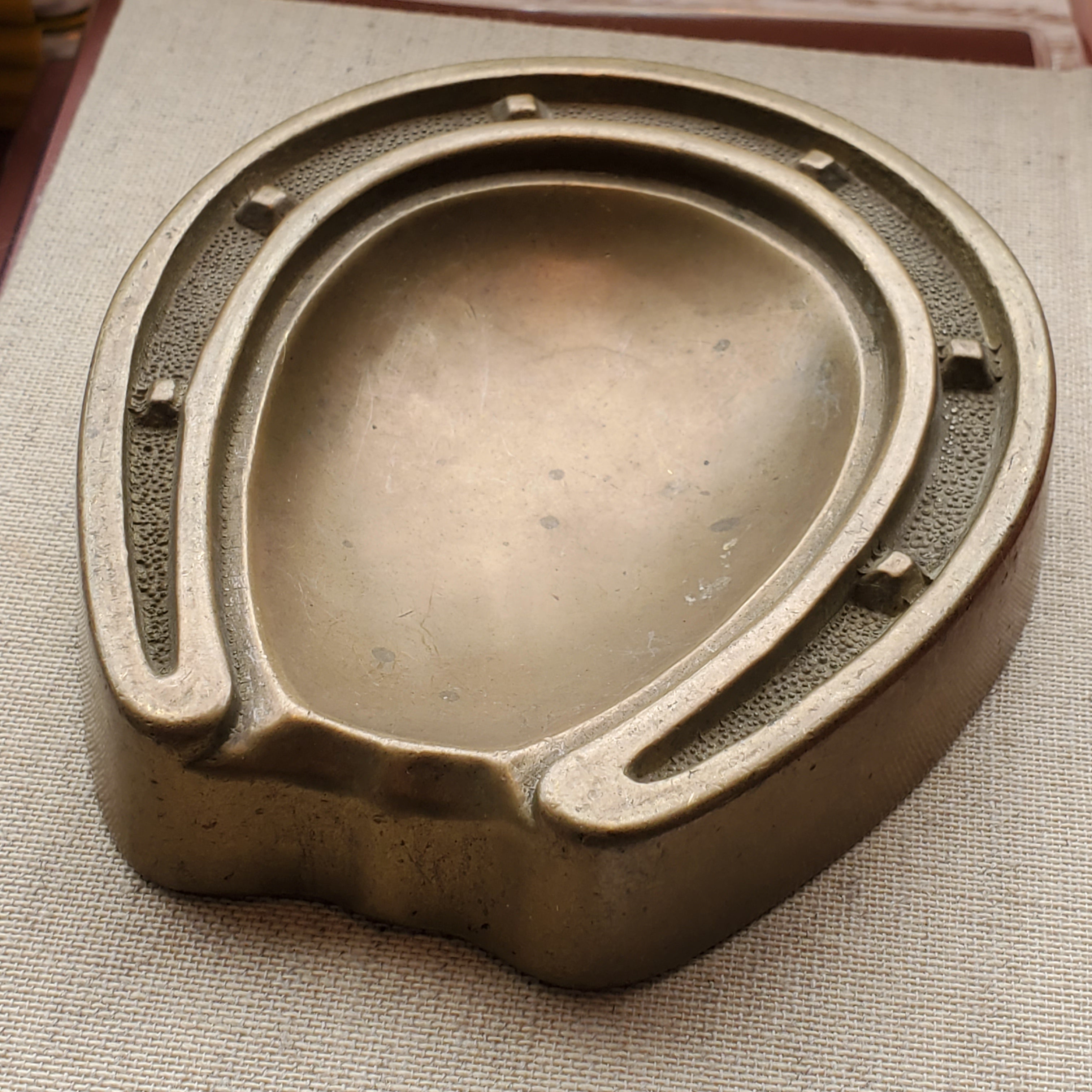Vintage Brass Horseshoe Ashtray
