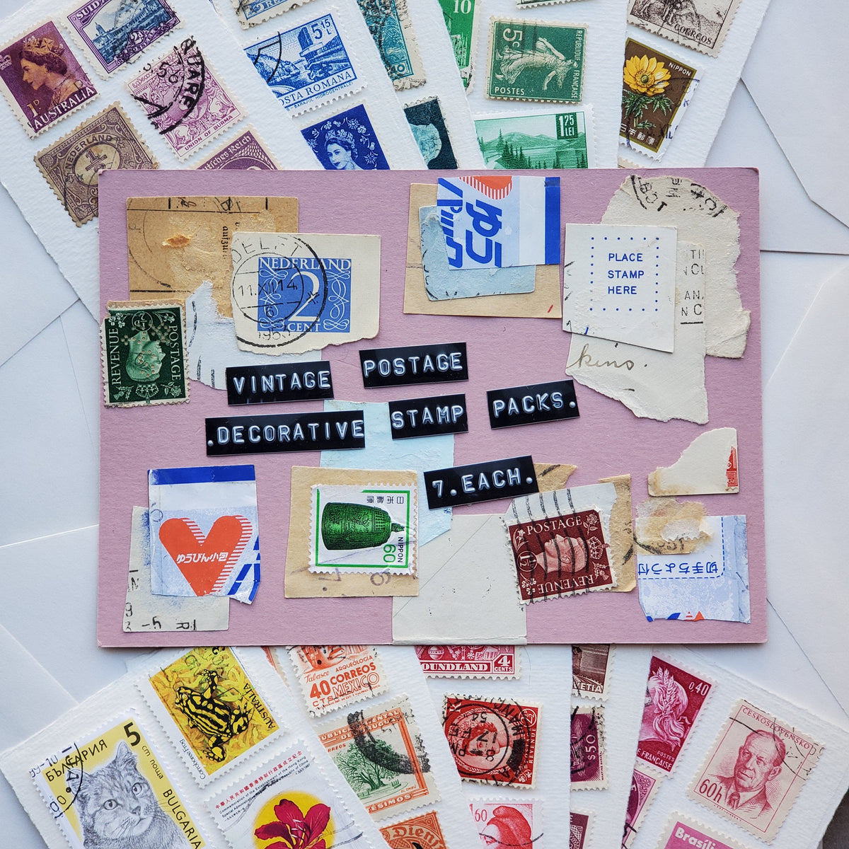 Vintage Postage Packs / Assorted Colors