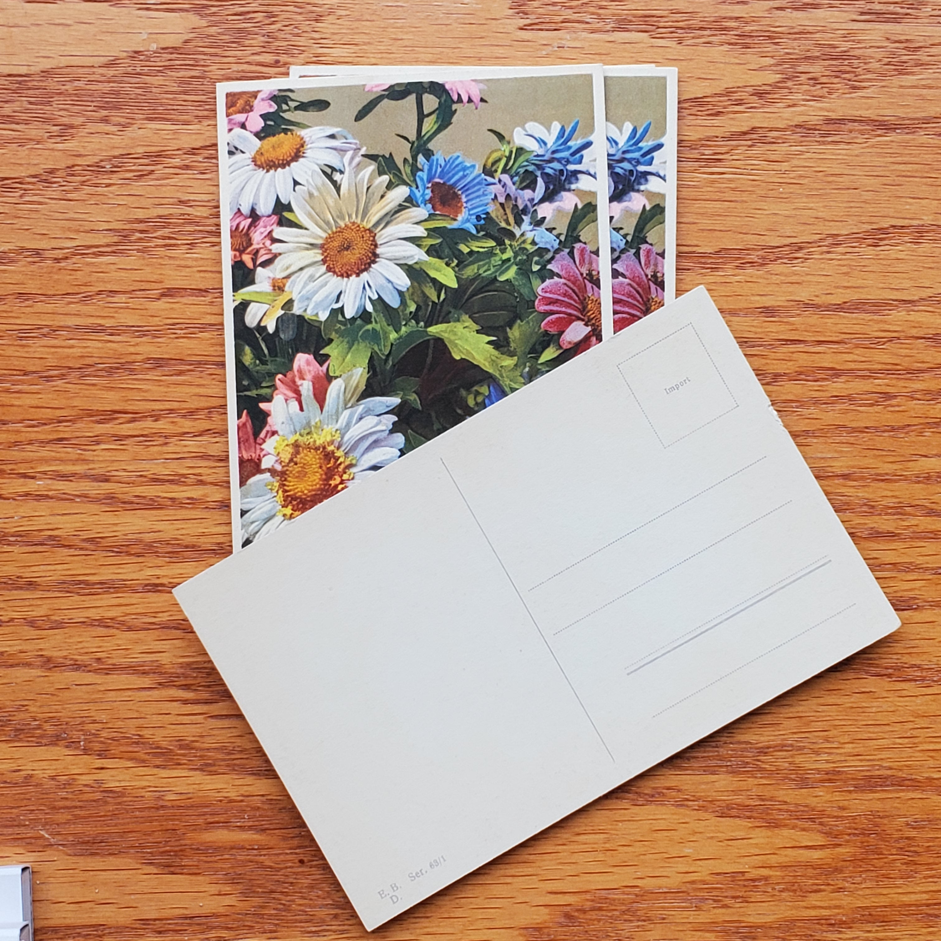 Floral Vintage E.D.B. Postcards