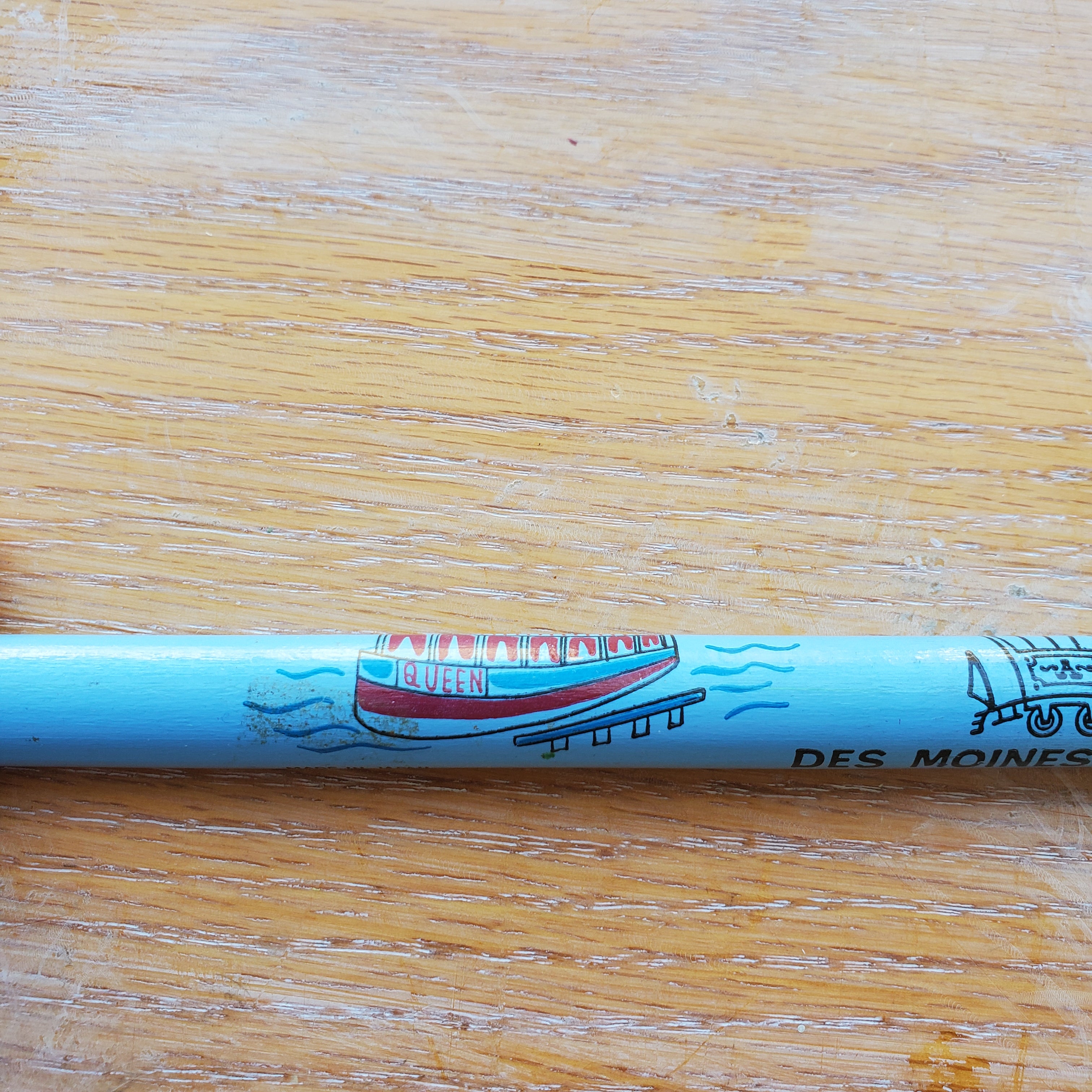 Vintage Adventureland Des Moines Iowa Oversized Souvenir Pencil