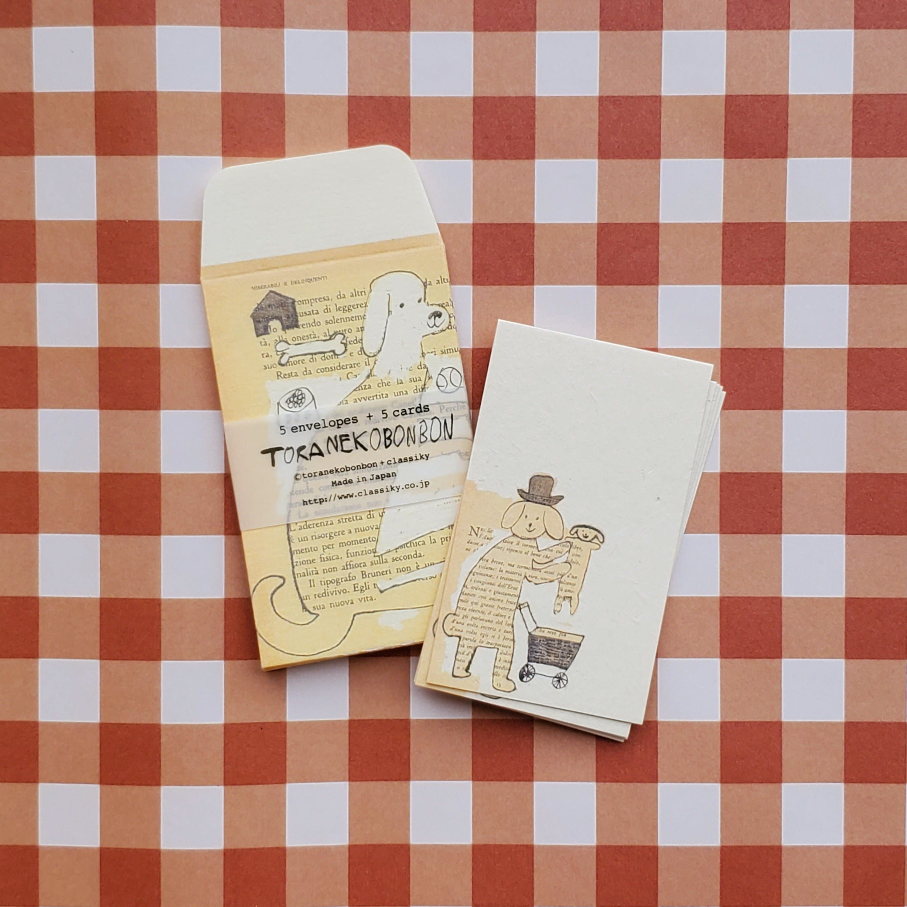 Classiky Toraneko Bonbon Mini Card and Envelope Set / Dog