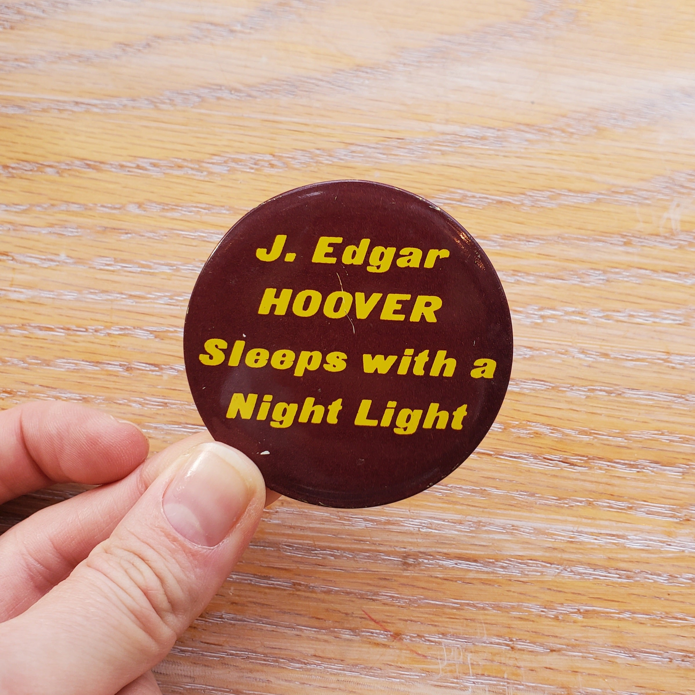 J. Edgar Hoover Vintage Pinback Button
