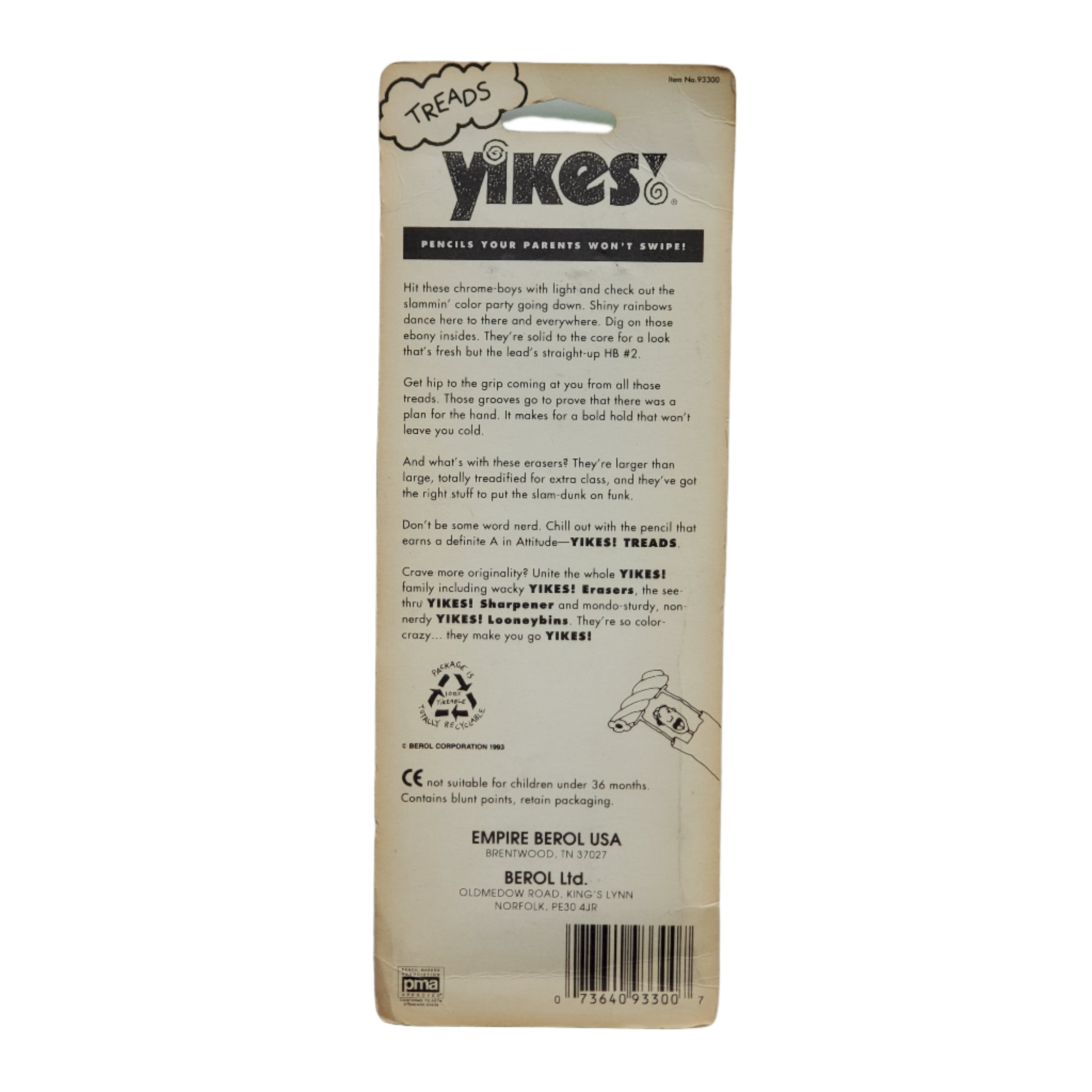 Vintage Yikes Pencil Set / Treads