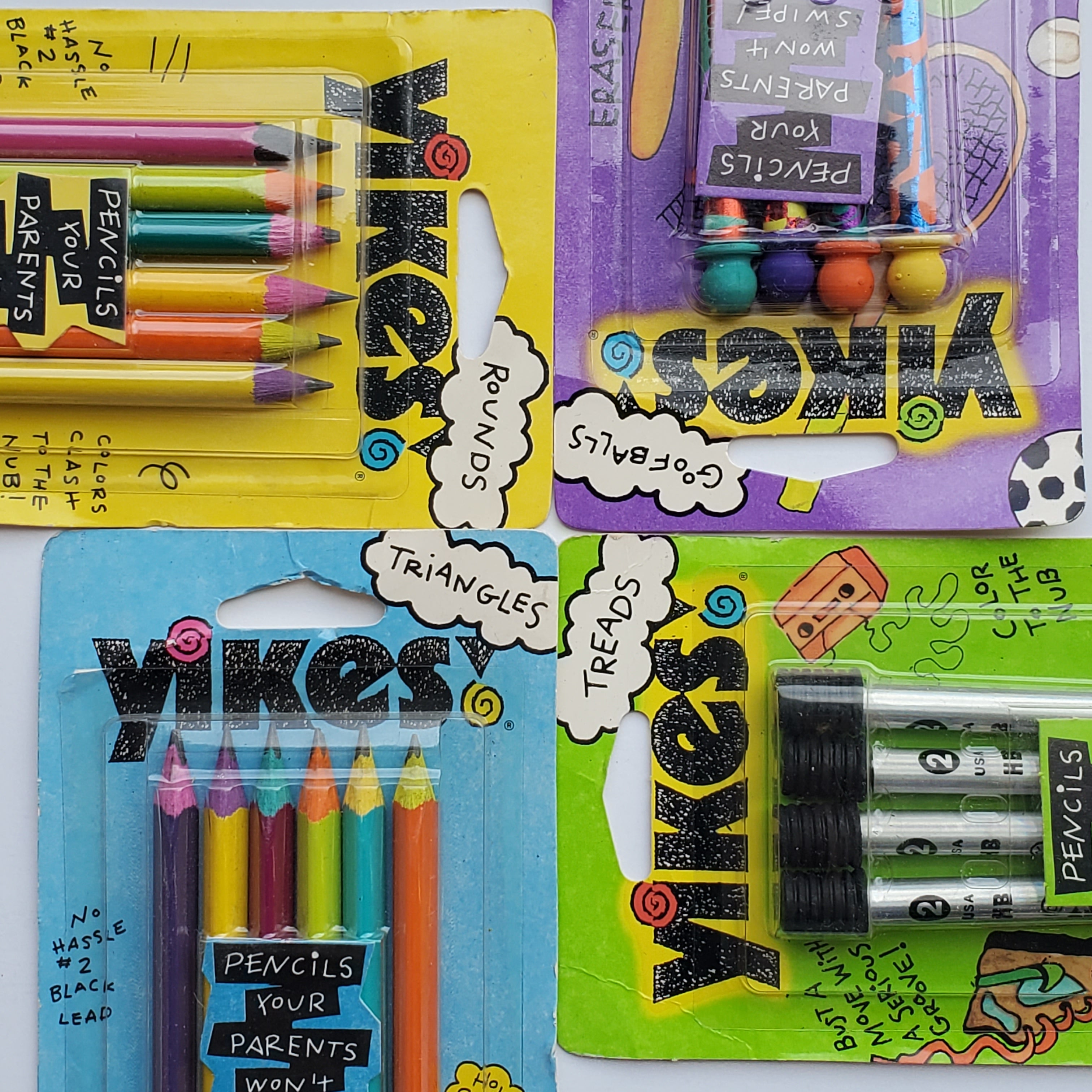 Vintage Yikes Pencil Set / Triangles