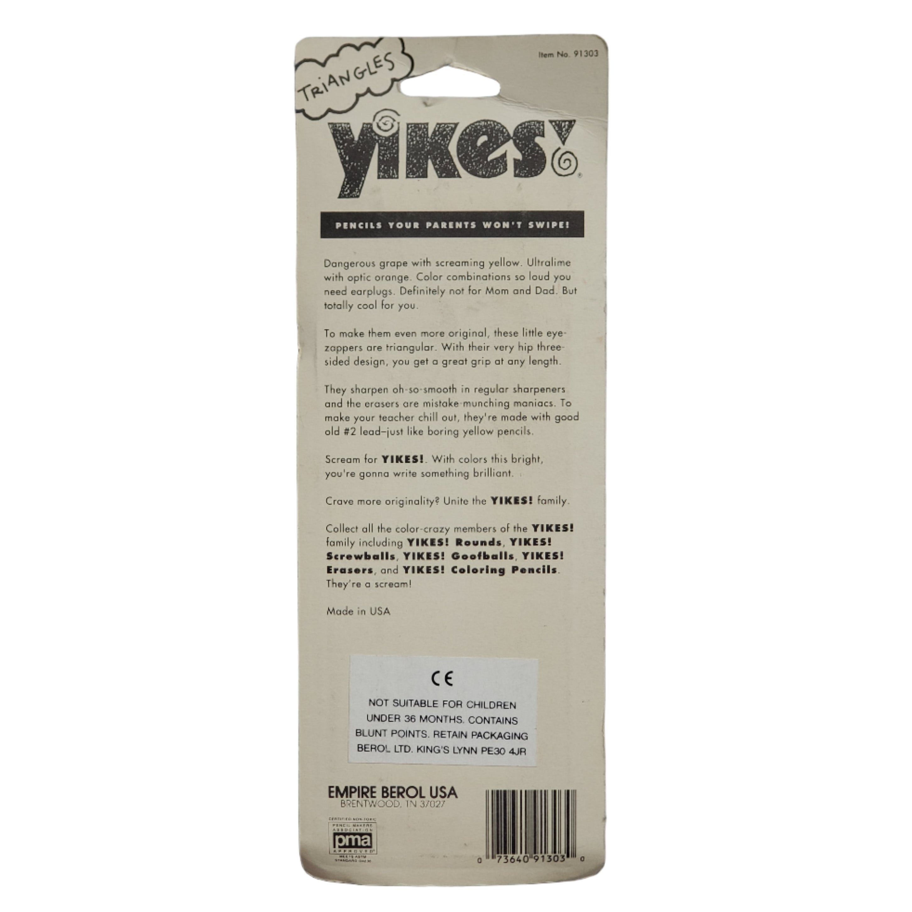 Vintage Yikes Pencil Set / Triangles