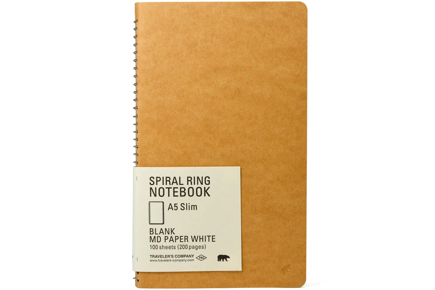 a5 slim blank md white spiral notebook