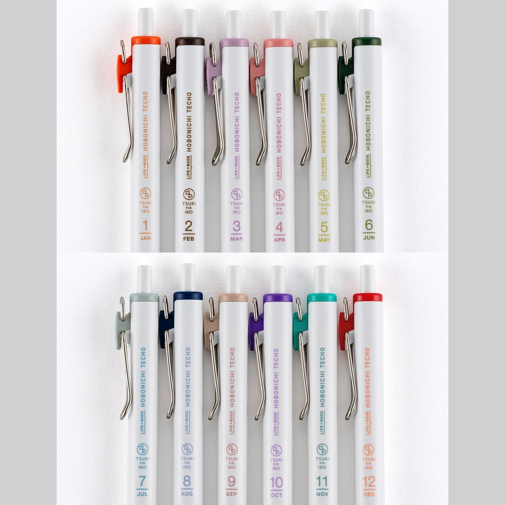 Hobonichi Techo / TSUKI no IRO: Uniball One - Jan-June Set with Case