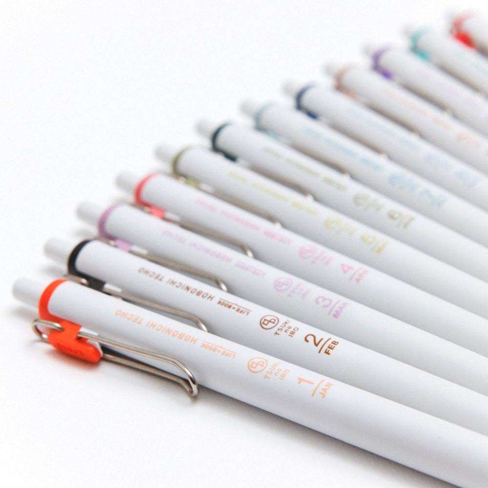 Hobonichi Techo / TSUKI no IRO: Uniball One - Jan-June Set with Case