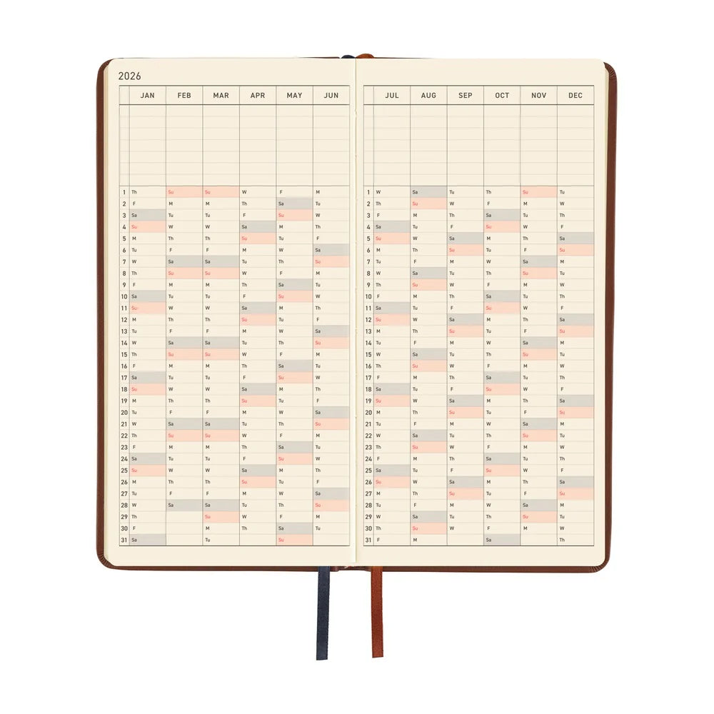 Hobonichi Techo 2026 Weeks / Leather / Wine Brown