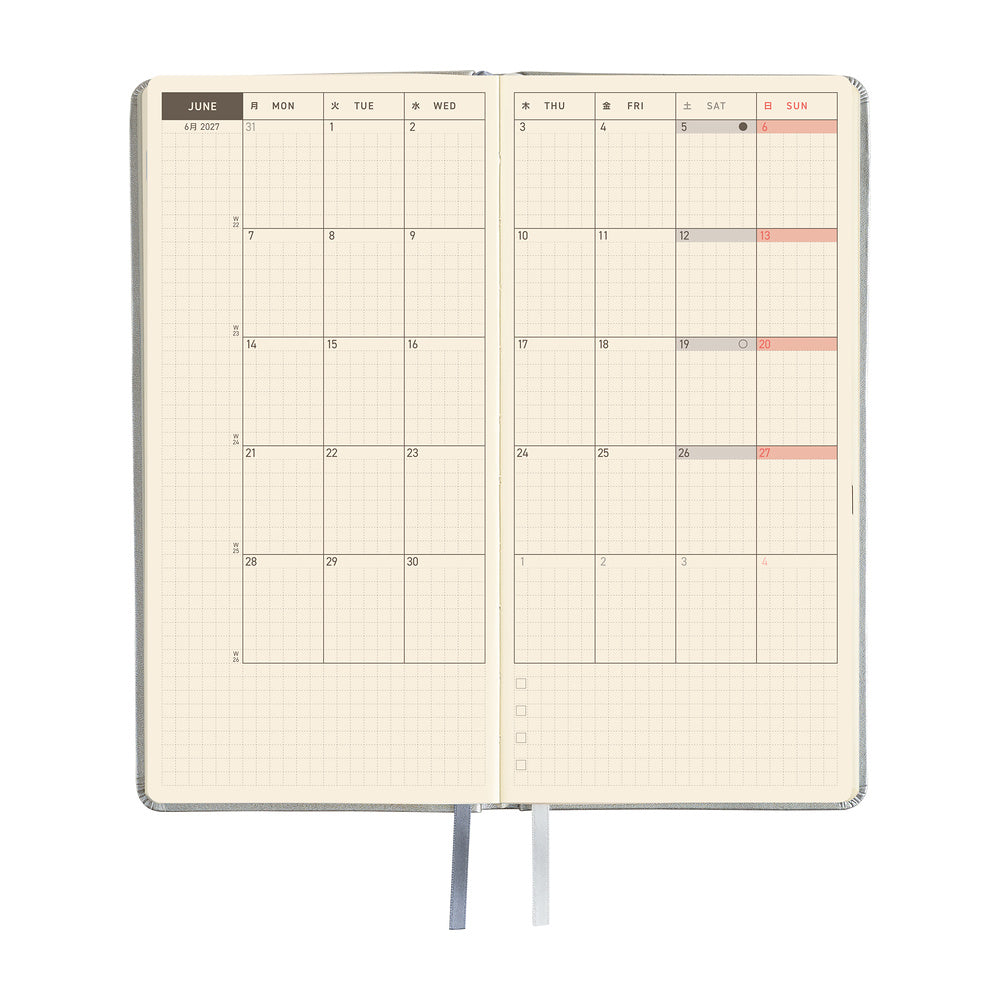 Hobonichi Techo Weeks / Leather: Noble Silver