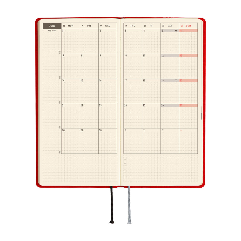 Hobonichi Techo Weeks / Poppy Red