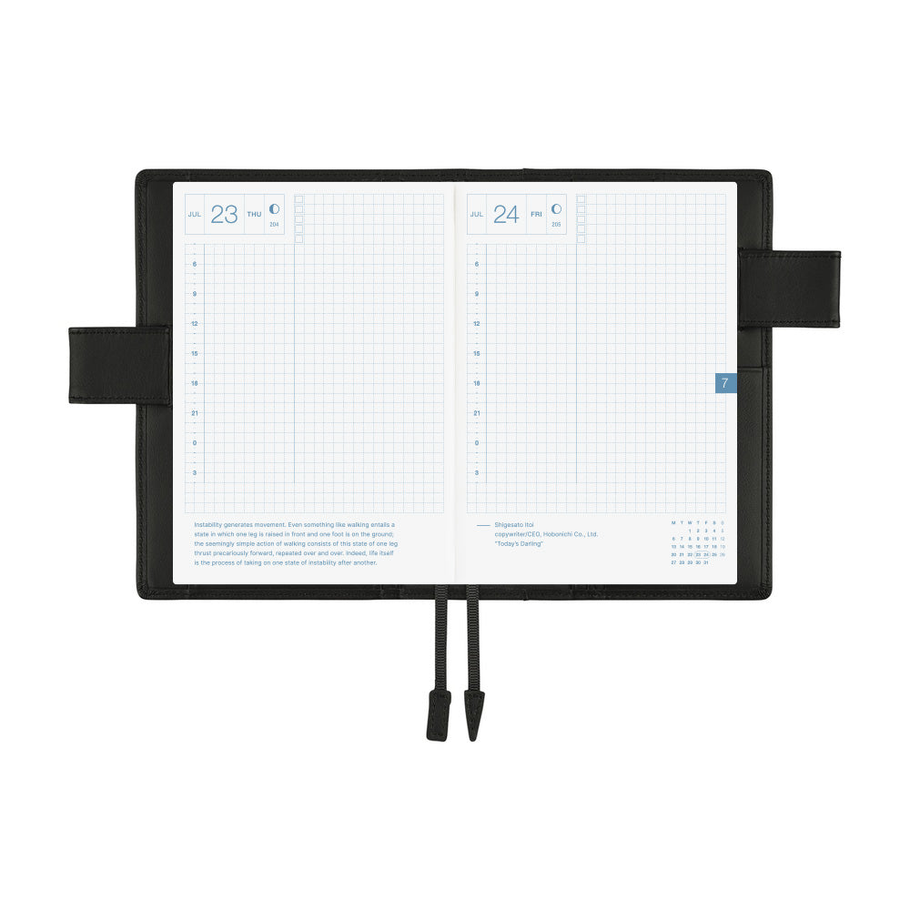 Hobonichi Techo Cover / A6 / Leather: TS Basic / Black