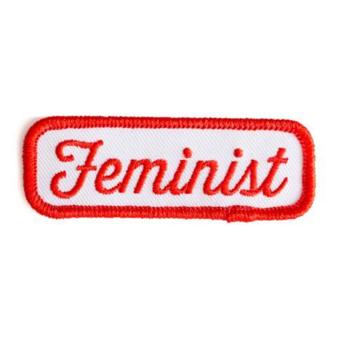 Feminist Embroidered Iron-On Patch / Red