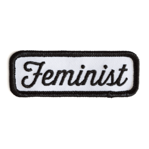 Feminist Embroidered Iron-On Patch / Black