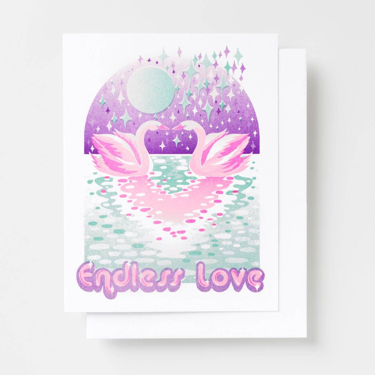 Endless Love Swans Risograph Card