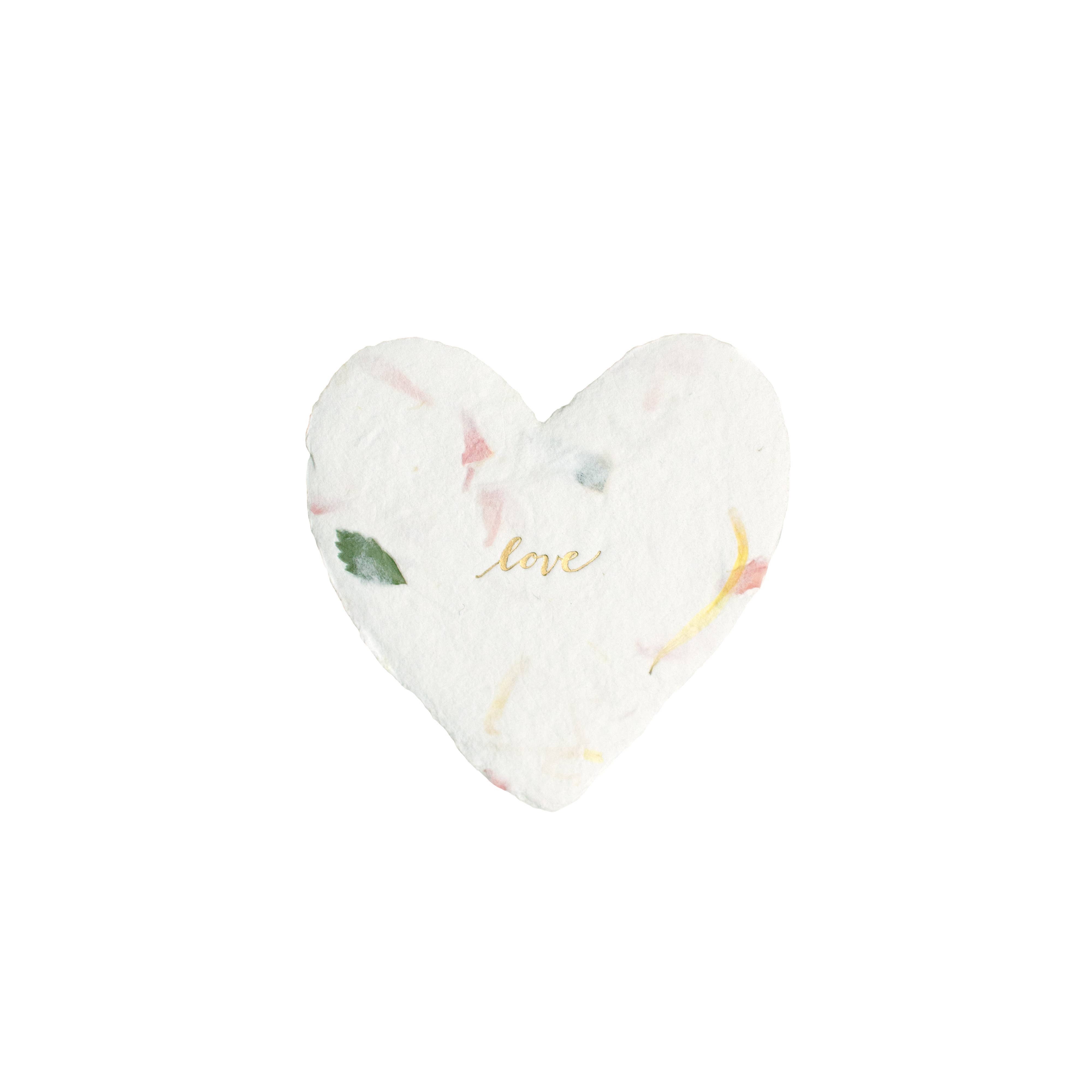 Love Petite Foiled Handmade Paper Letterpress Heart