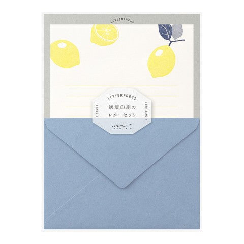 letterpress lemon stationery set