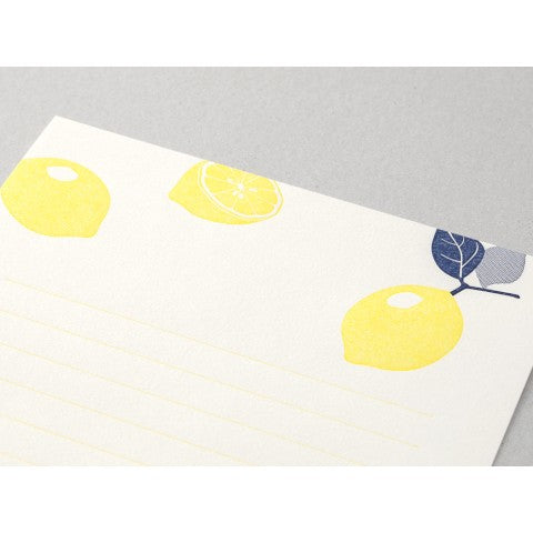 letterpress lemon stationery set