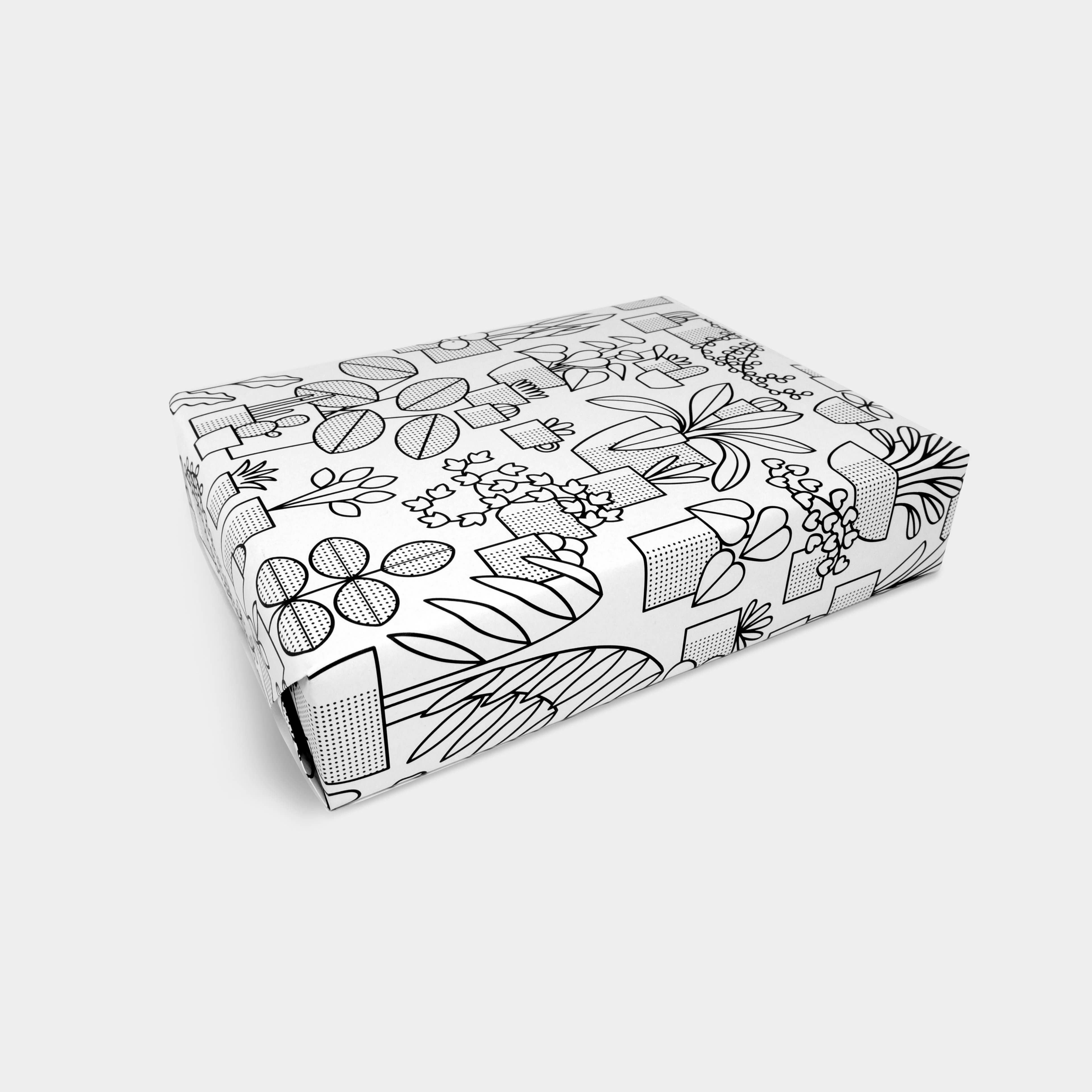 Gift Wrap Sheet - Monochrome Pots