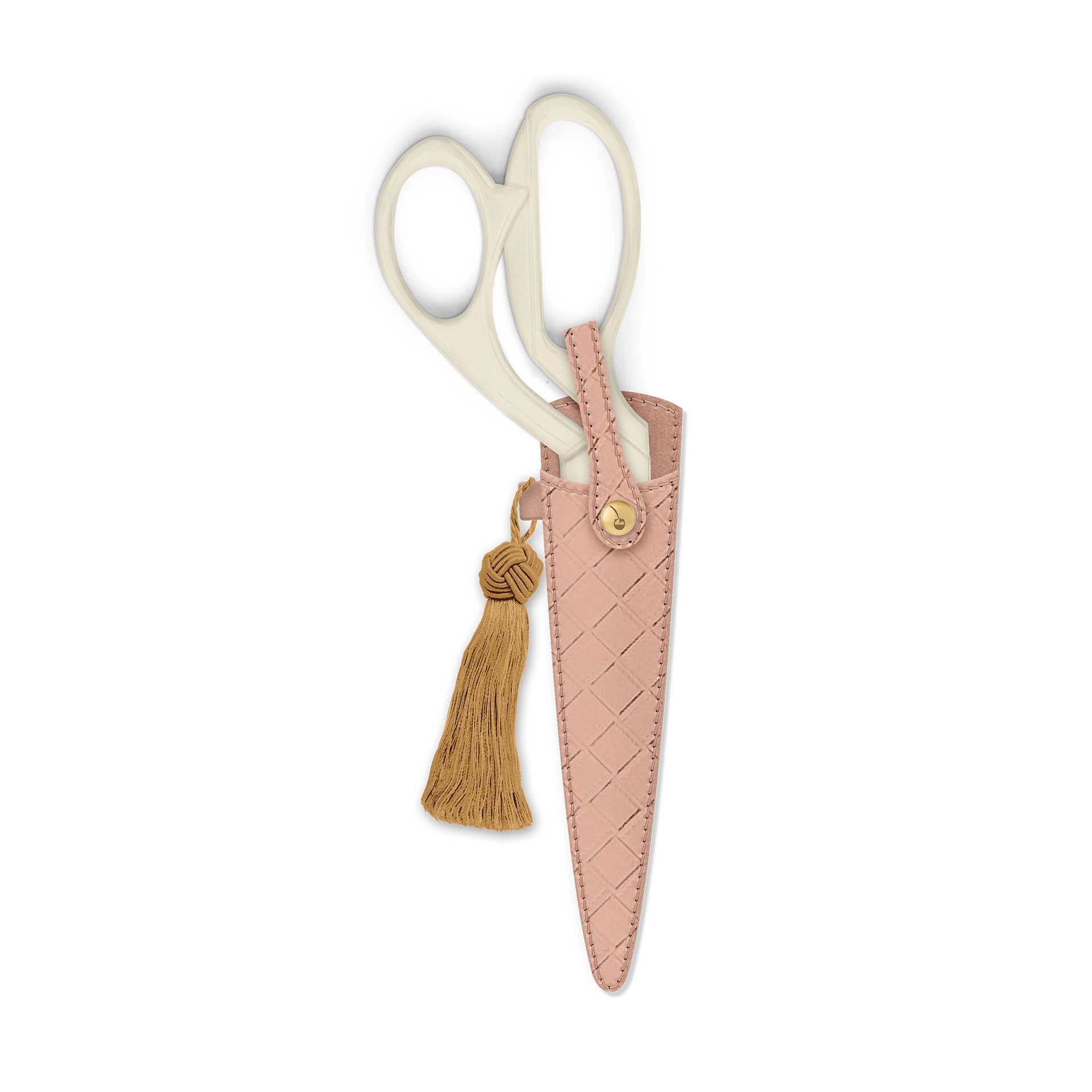Ivory and Gold Heirloom Scissors with Case - Petunia Pink