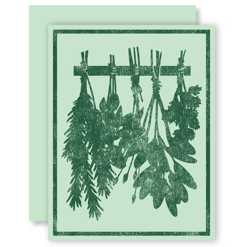 Drying Herbs Letterpress Card