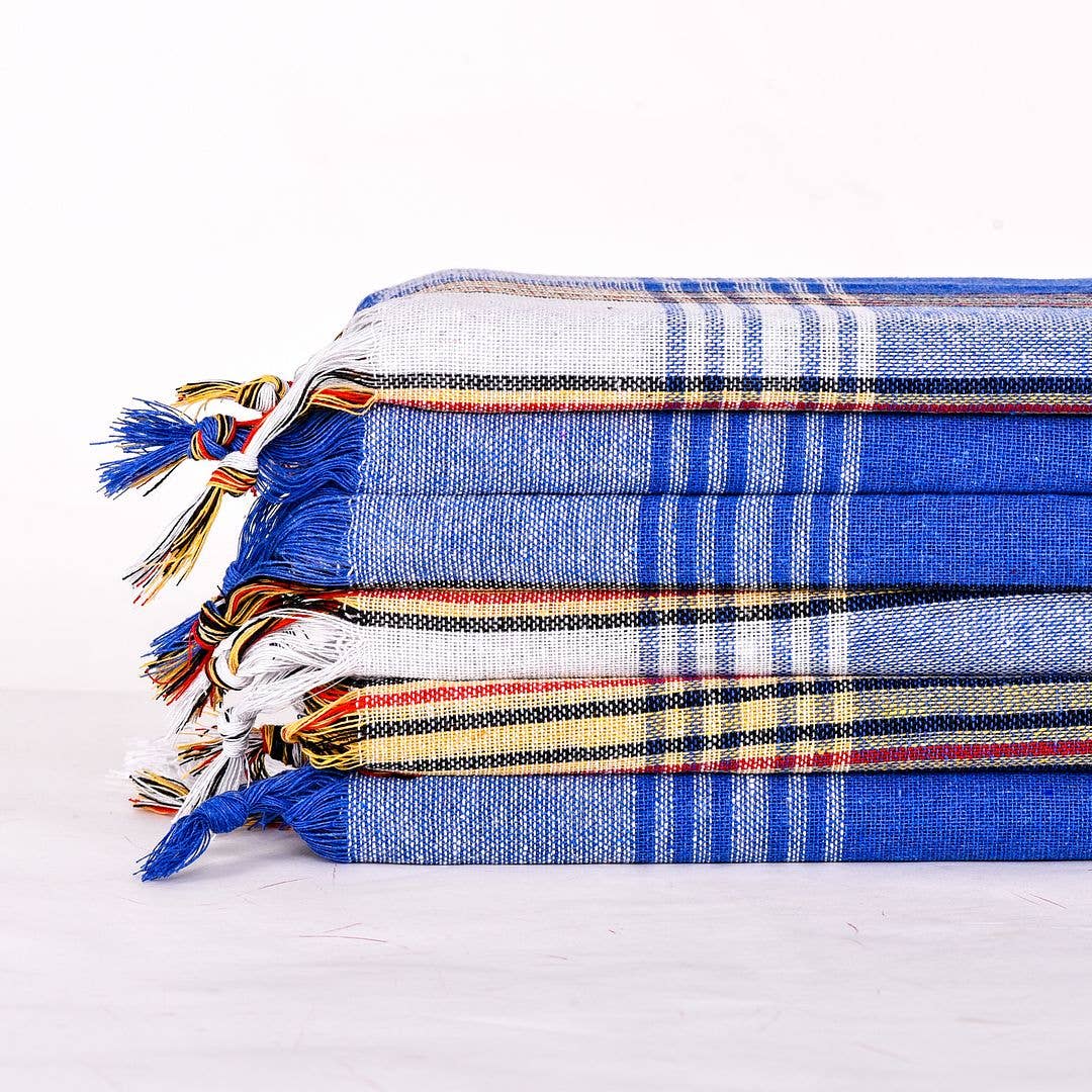 Turkish Bath Towel / Blue Plaid