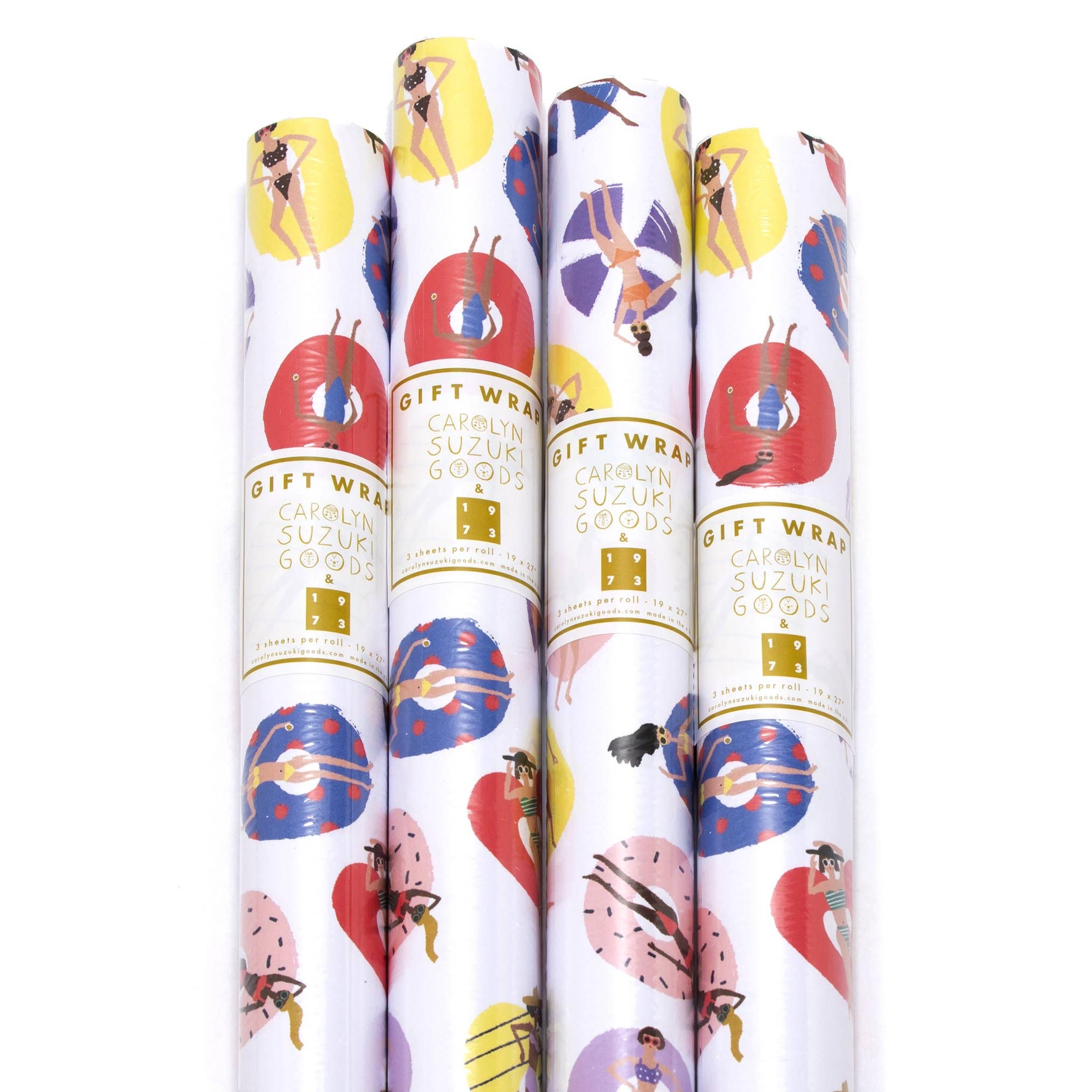 pool floaties gift wrap rolls