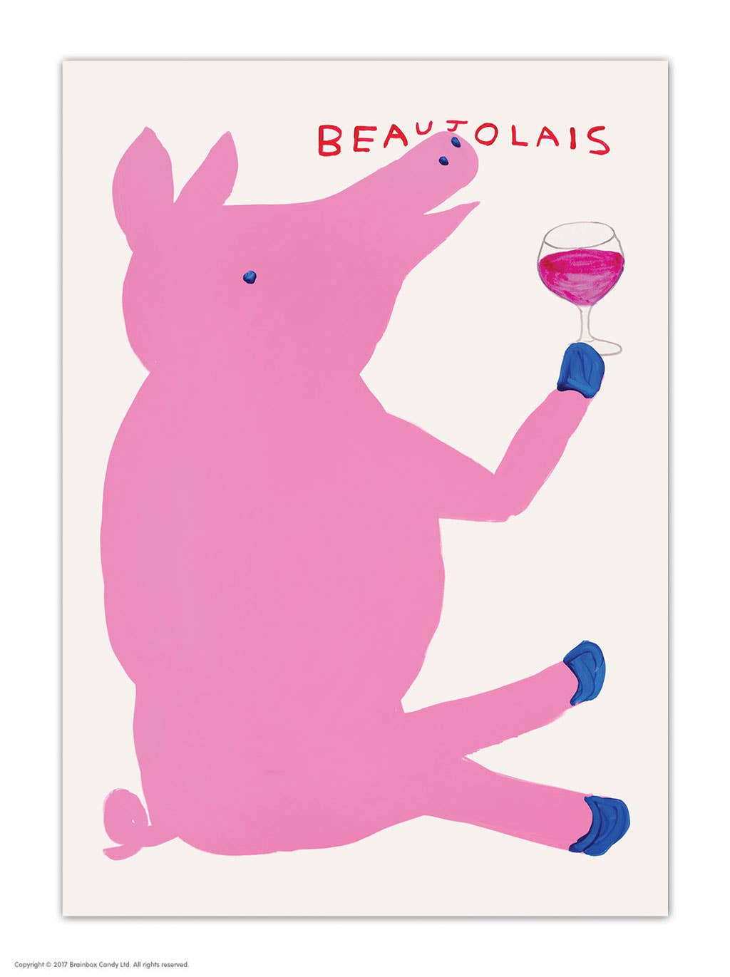 Beaujolais Pig David Shrigley Postcard