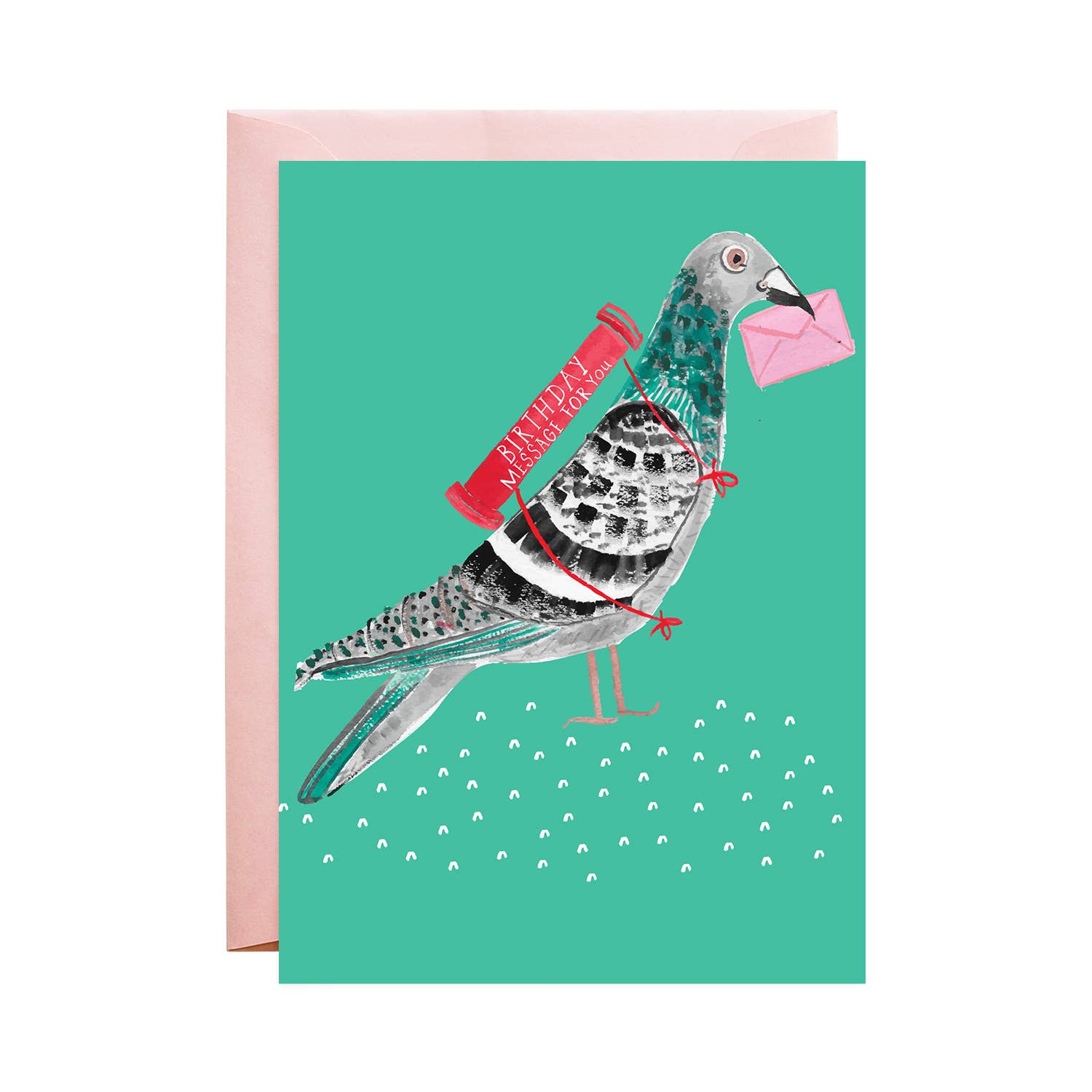 Pigeon with a Balloon Birthday Card