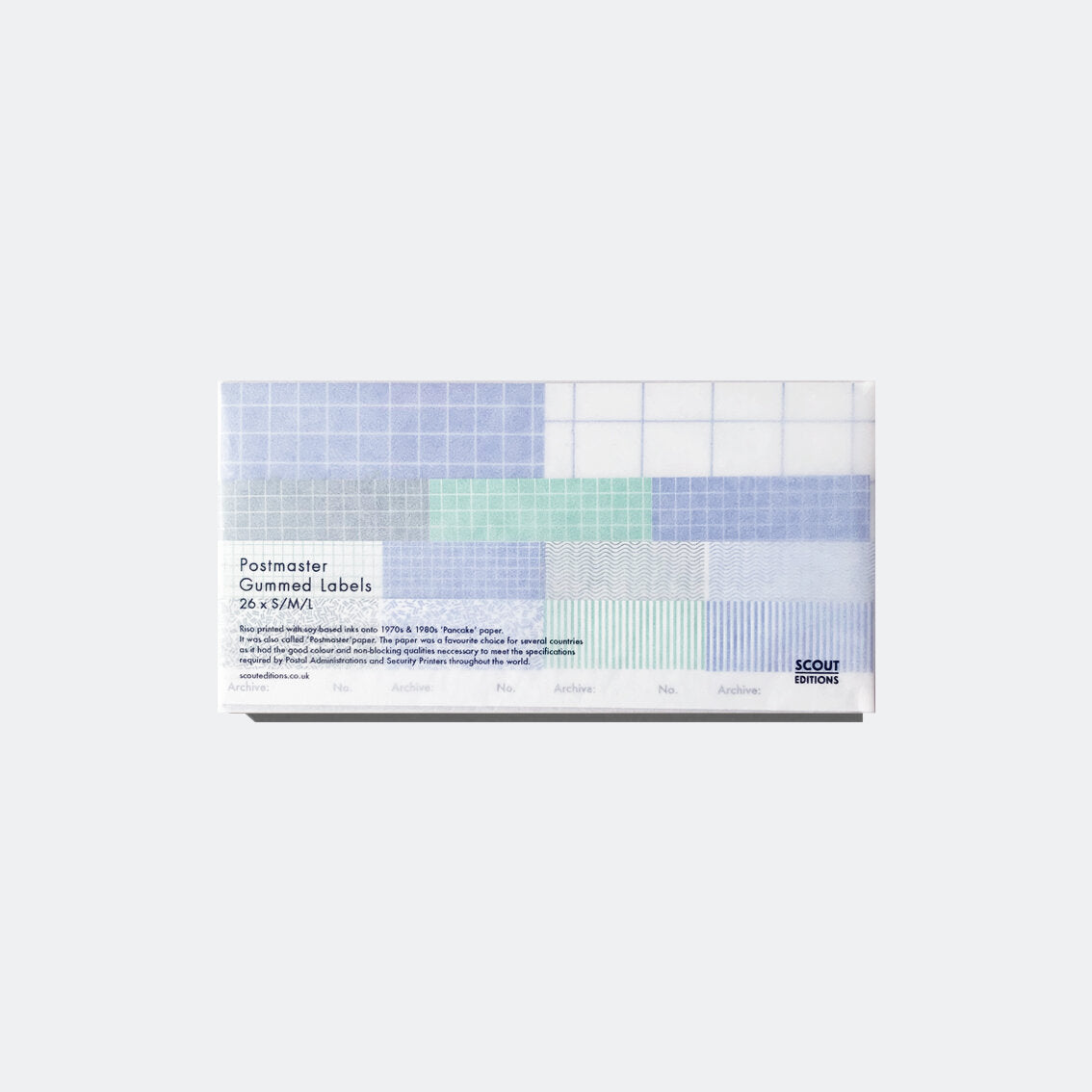 Archive Gummed Labels in Blue and Green