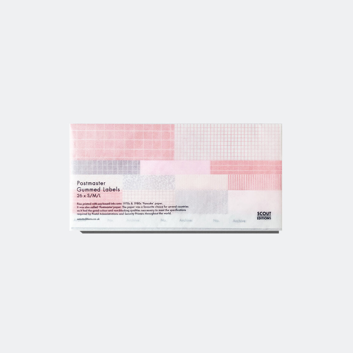 Archive Gummed Labels in Red and Pink