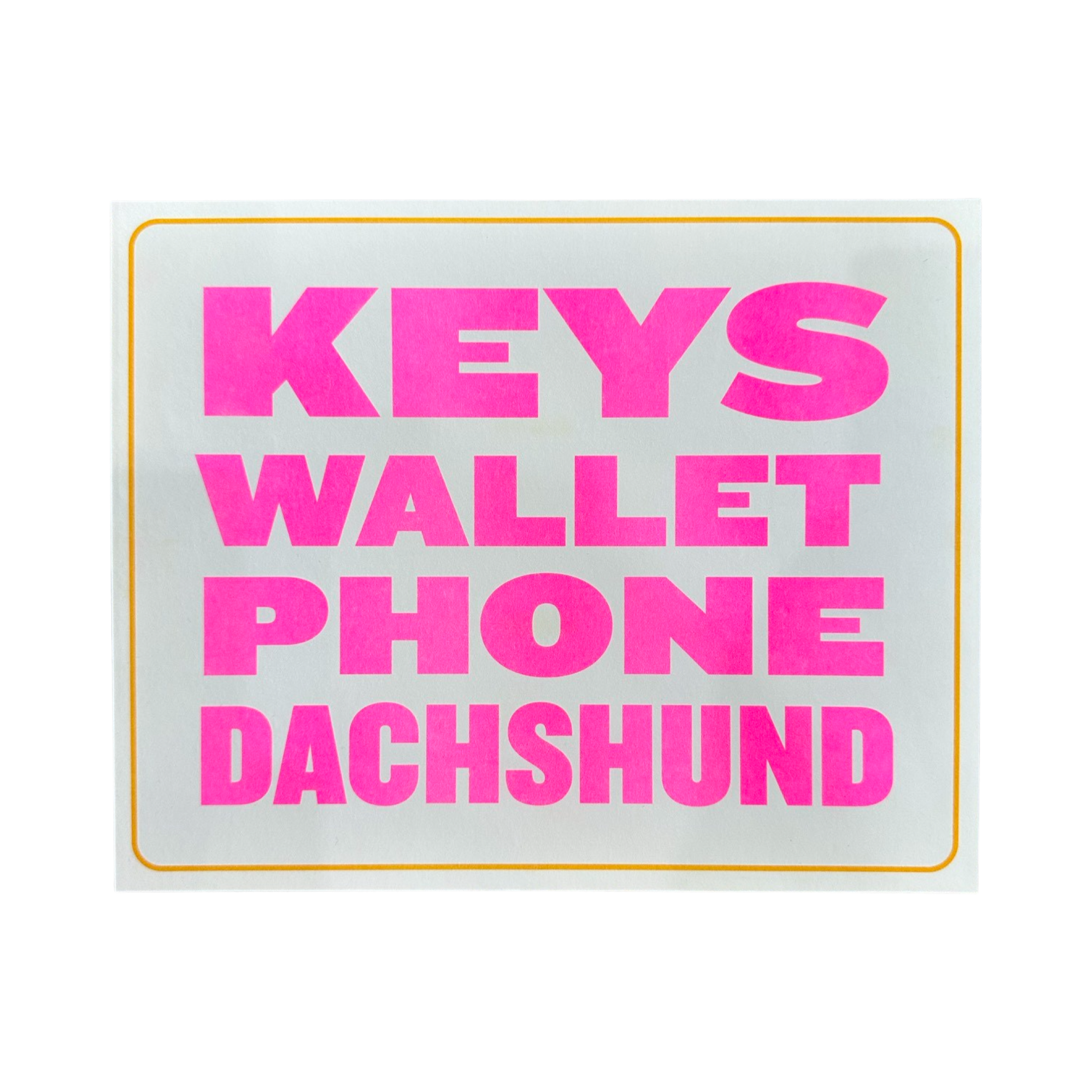 Keys Wallet Phone Dachshund Riso Print
