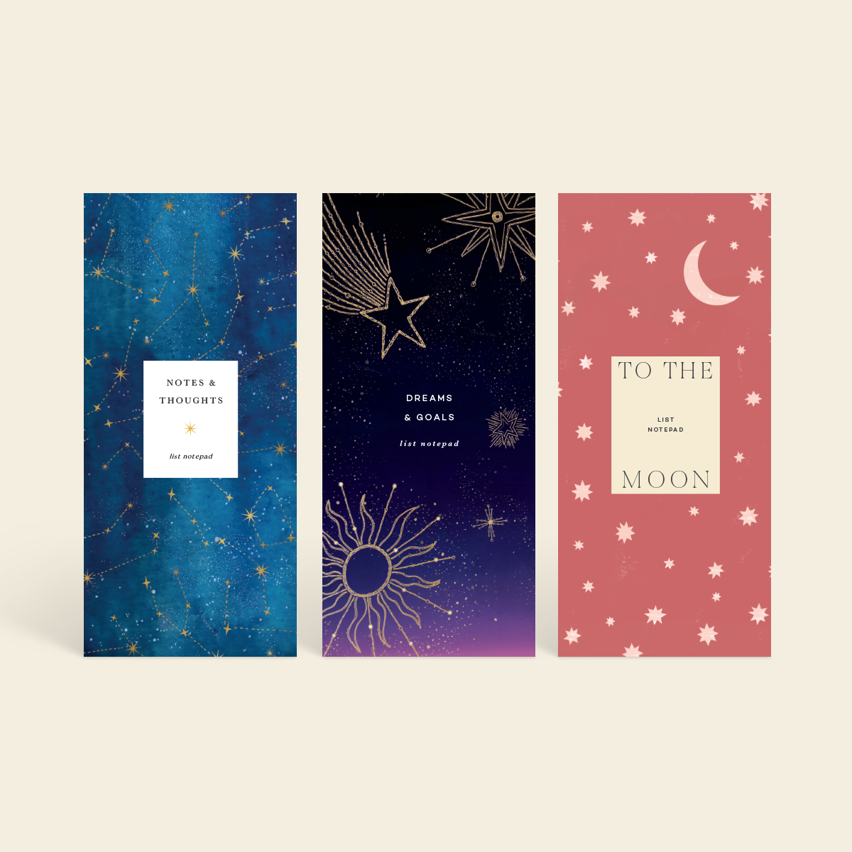 Starry Skies Set of 3 List Notepads