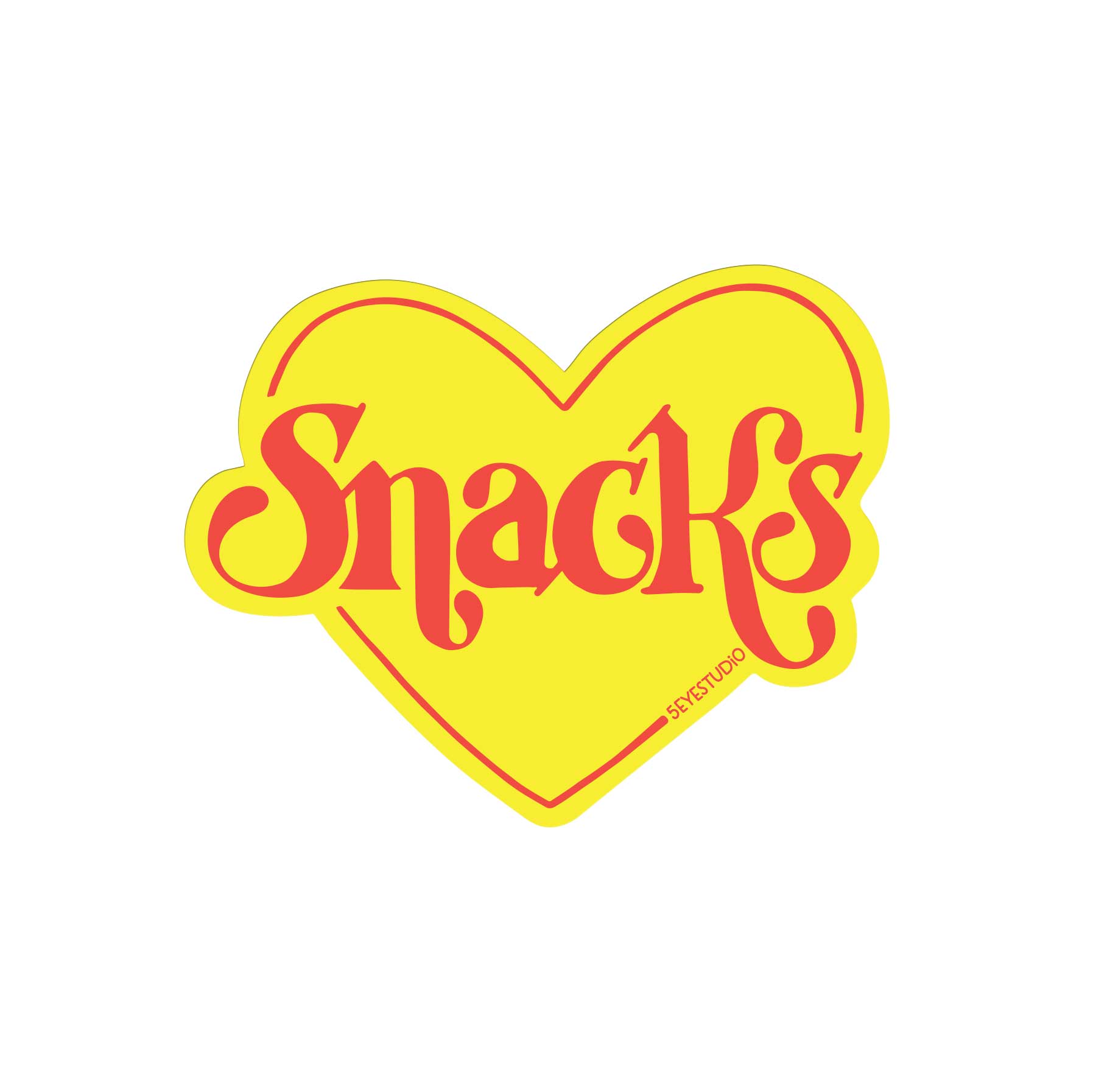 Snacks Heart Vinyl Sticker