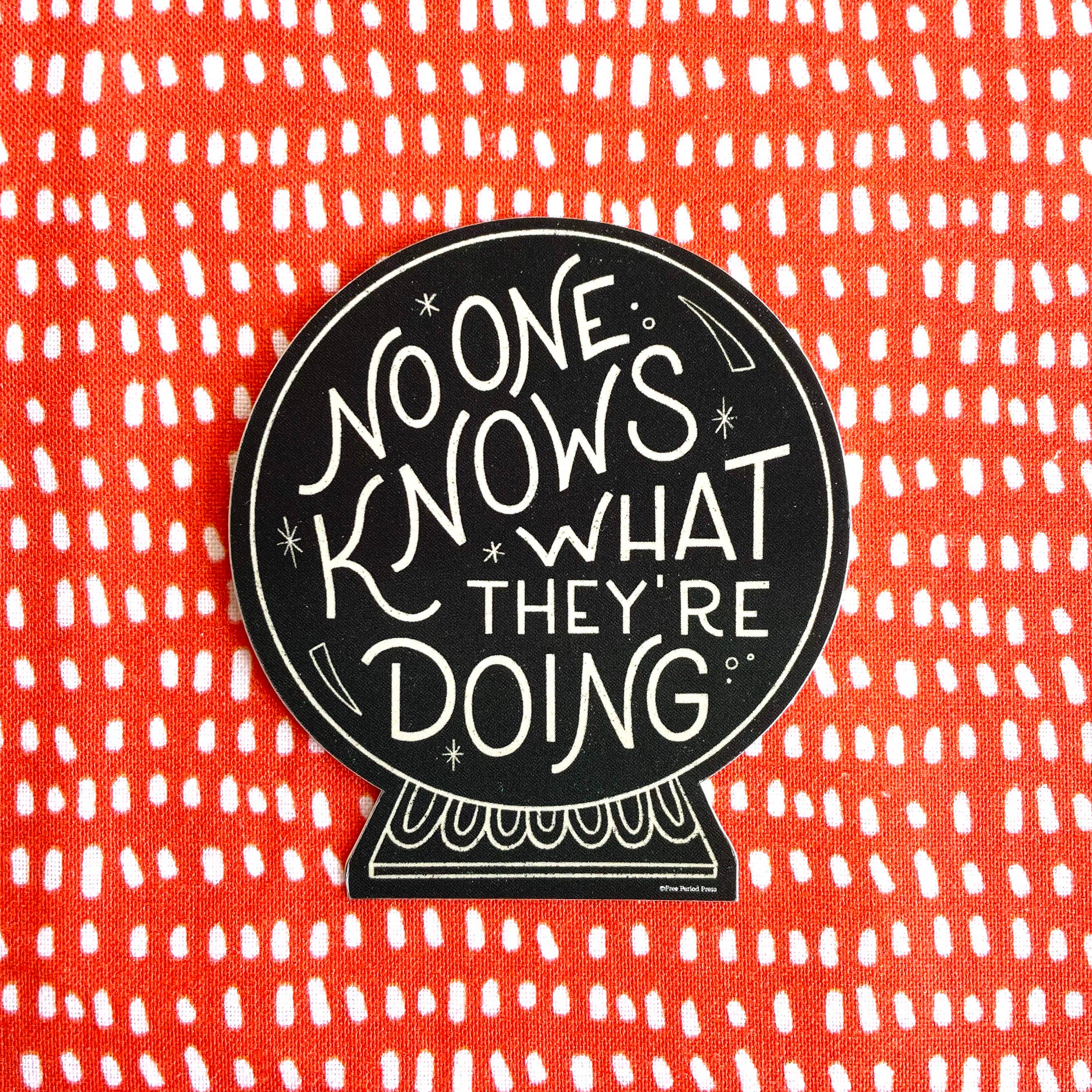 No One Knows What They're Doing - Vinyl Decal Sticker