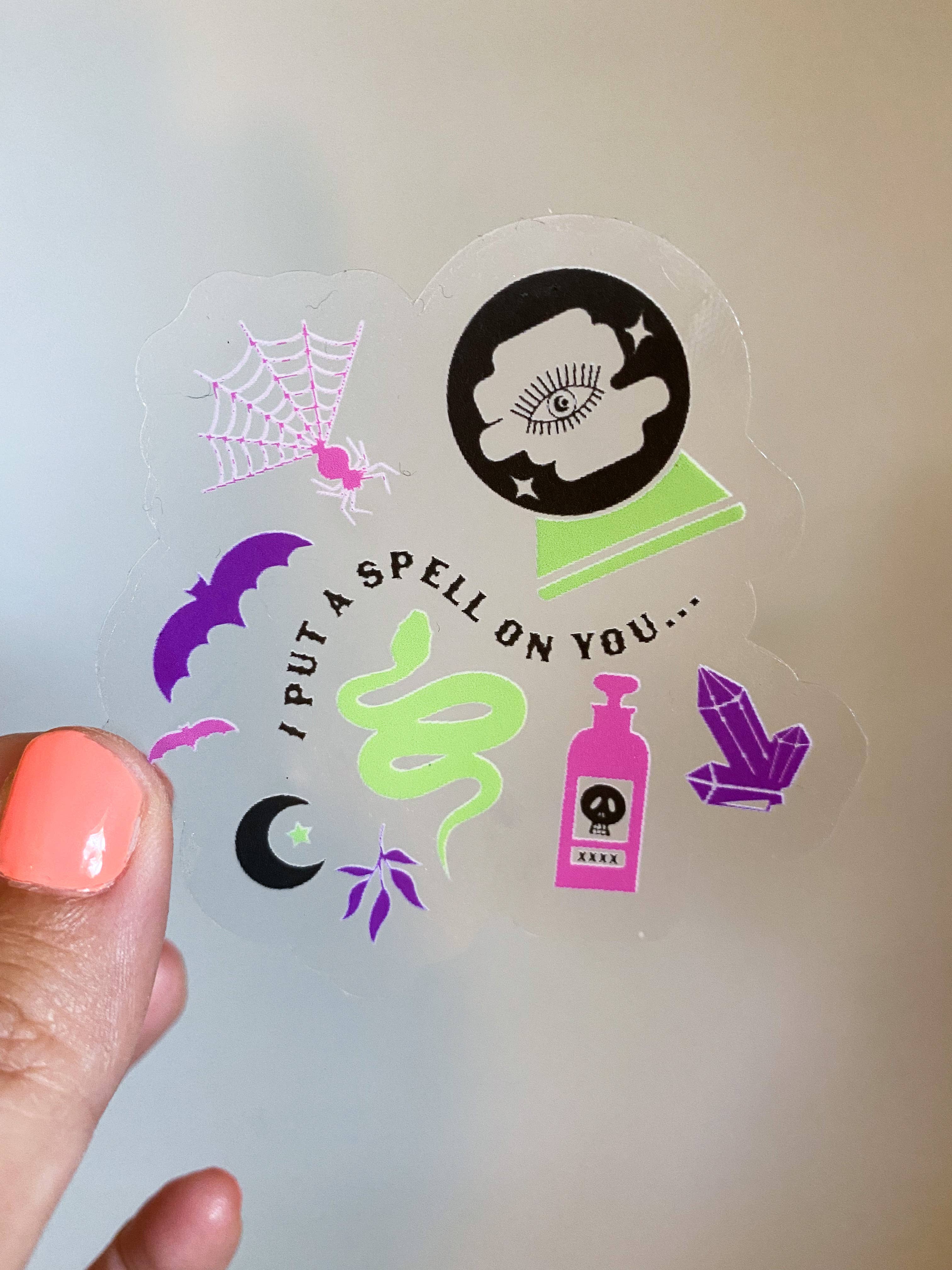 Clear Put a Spell Halloween Sticker