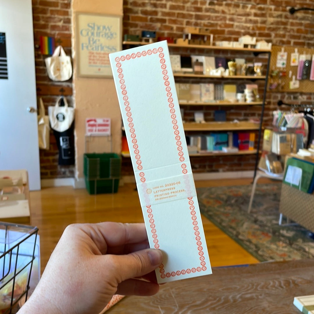 Orange Folding Letterpress Memos