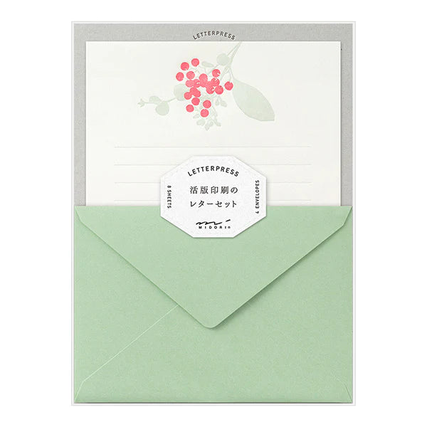 Letterpress stationery set / red bouquet